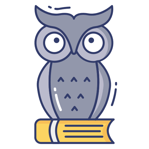 Owl pencil owl school icon
