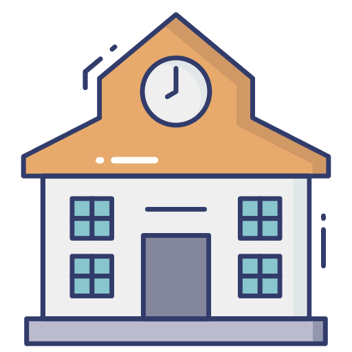 School college architecture and city buildings icon