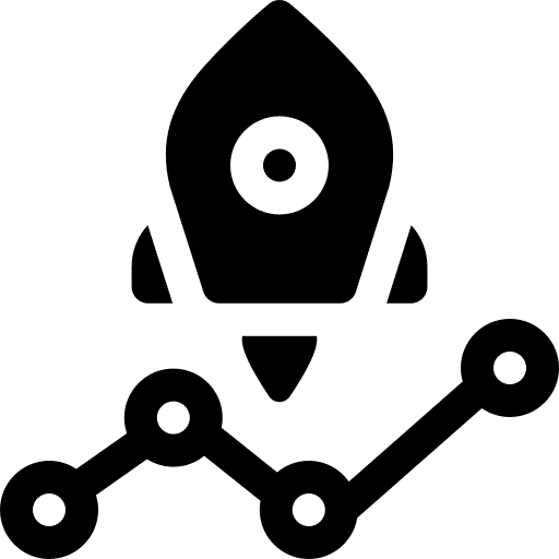Career graph plan space shuttle icon Career graph plan space shuttle icon