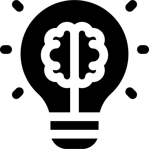 Idea brain innovation light bulb icon Idea brain innovation light bulb icon