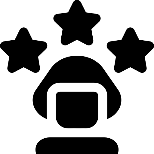 Worker woman review rating icon Worker woman review rating icon