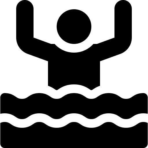 Drown emergency gestures people icon