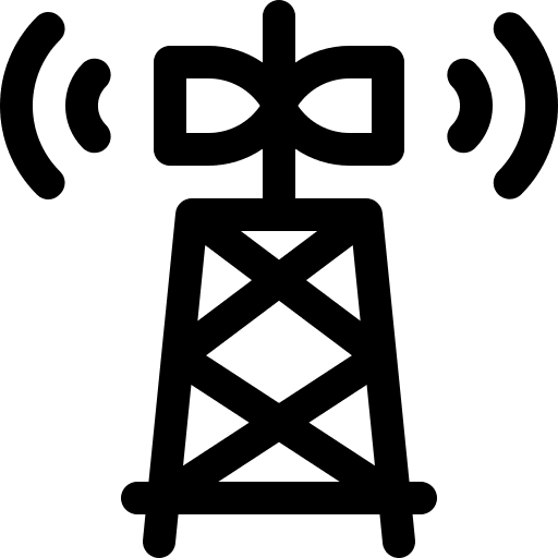 Radio antenna signal tower broadcast communications icon