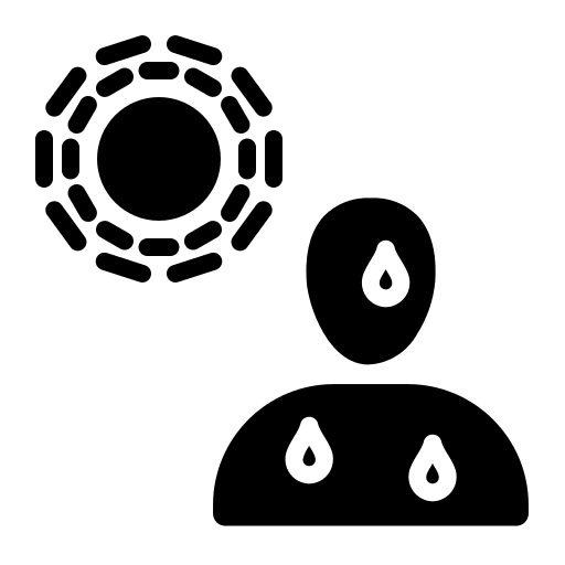 Sweating sun heat weather icon