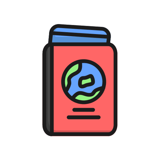 Passport pass travel document icon