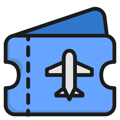 Ticket flight travel transportation boarding pass icon