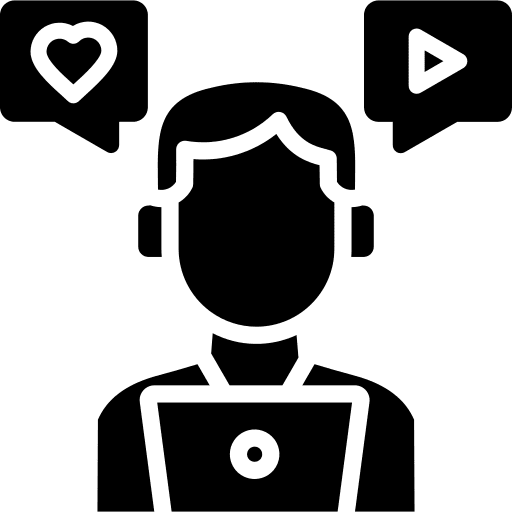 Social media commerce and shopping user online icon
