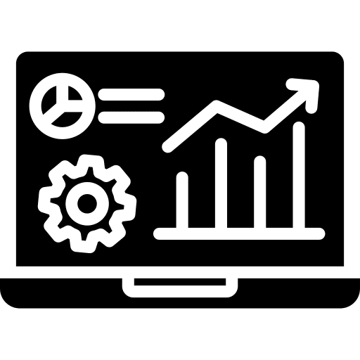 Statistics graph business and finance laptop icon