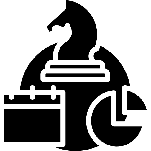Business strategy chess piece management business and finance icon