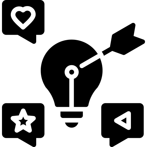 Marketing idea target campaign icon
