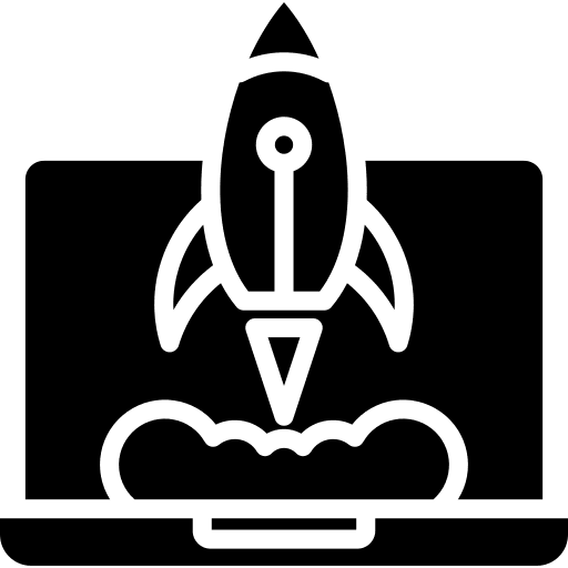 Rocket business and finance marketing startup icon