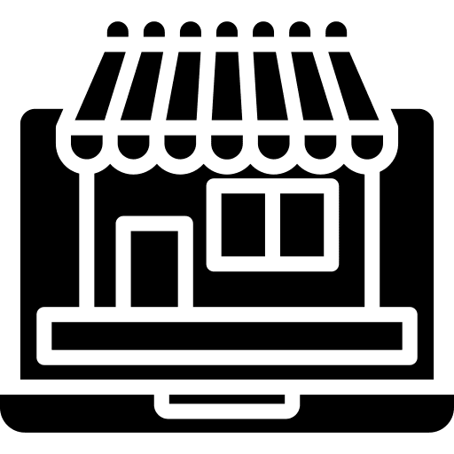 Online shopping laptop computer online store icon