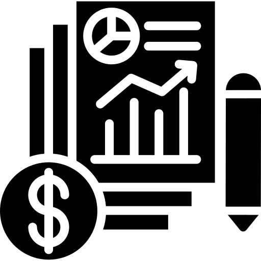Audit business and finance data analytics marketing icon