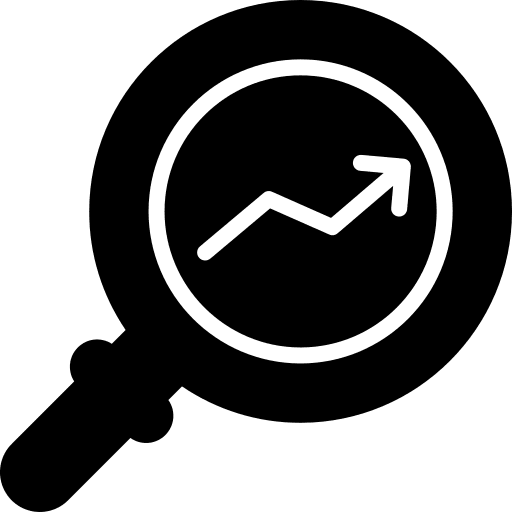Search interface data analytics statistics icon