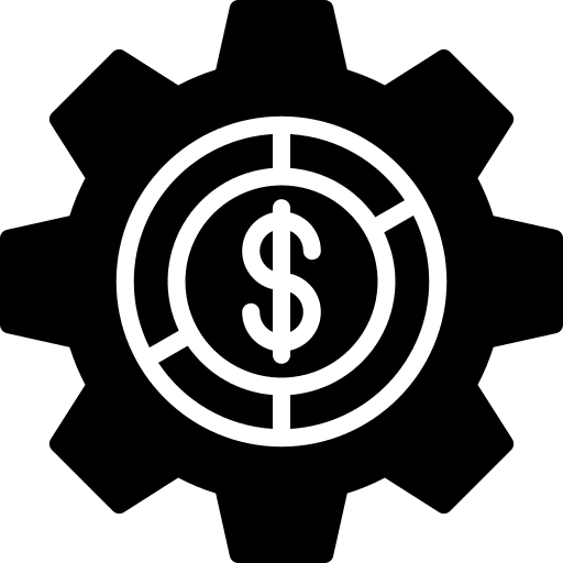 Settings business and finance settings support icon