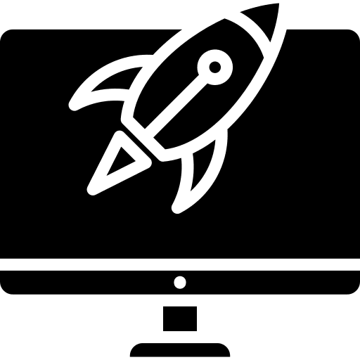Start up seo and web startup rocket ship icon