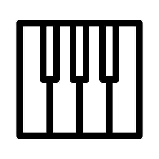 Piano music and multimedia instrument music icon Piano music and multimedia instrument music icon