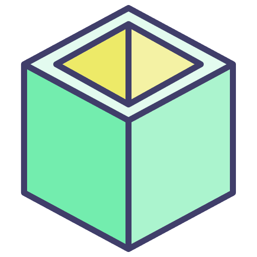 Cube 3d interface hole shapes and symbols icon