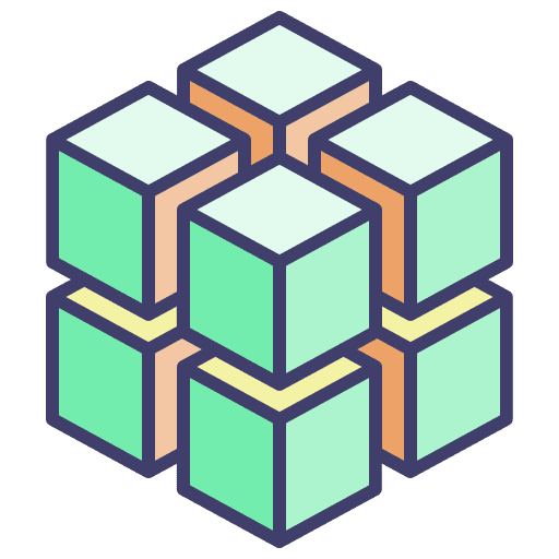 Cube 3d shapes and symbols geometric cluster icon