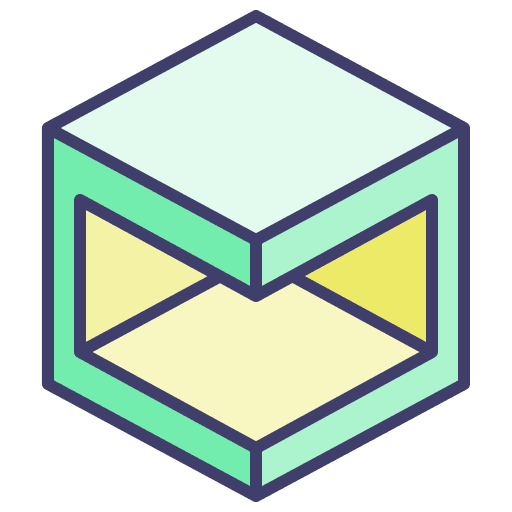 Cube 3d interface horizontal square icon Cube 3d interface horizontal square icon