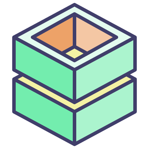 Cube 3d slice stack geometric icon
