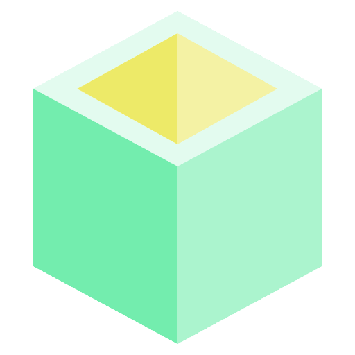 Cube 3d container geometric hole icon