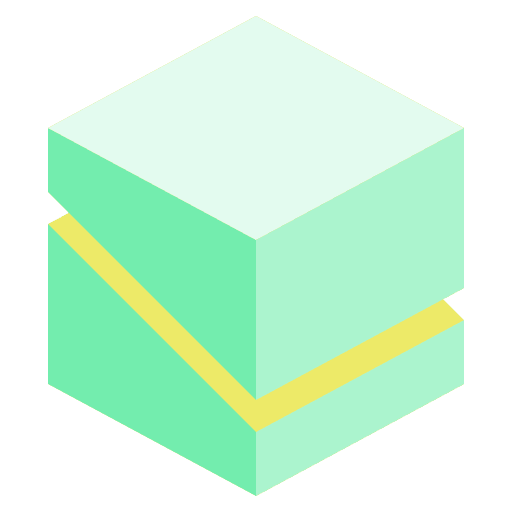 Cube 3d shape slice interface icon