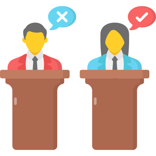 Debate brainstorming debate team work icon Debate brainstorming debate team work icon