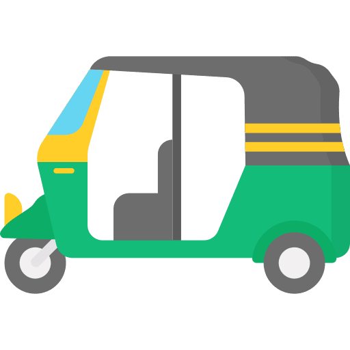 Rickshaw transportation trasportation three wheeler icon