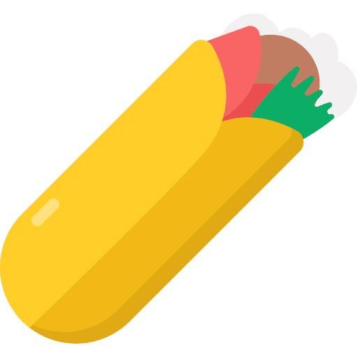 Shawarma wrap junk food sandwich icon
