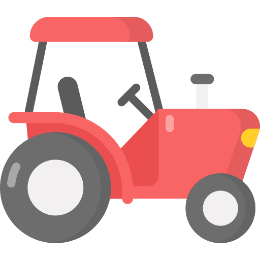 Tractor transportation agriculture farming and gardening icon