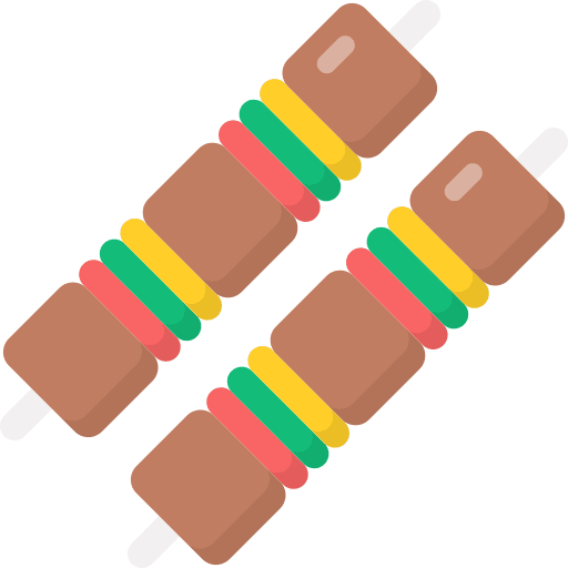 Kebab barbecue grill skewer icon