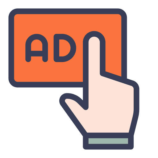 Advertising cursor website advertising icon