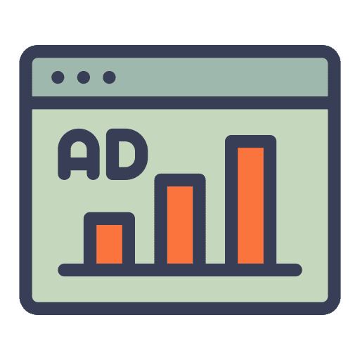 Advertising statistics report analysis icon