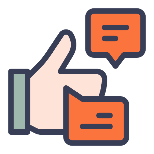 Feedback positive review chat comment icon
