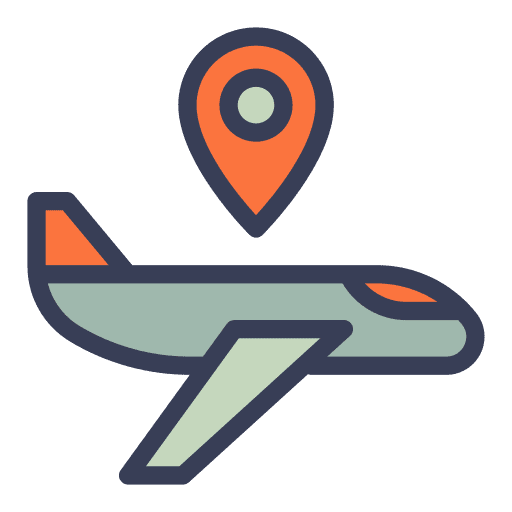 Airplane maps and location airplane air freight icon