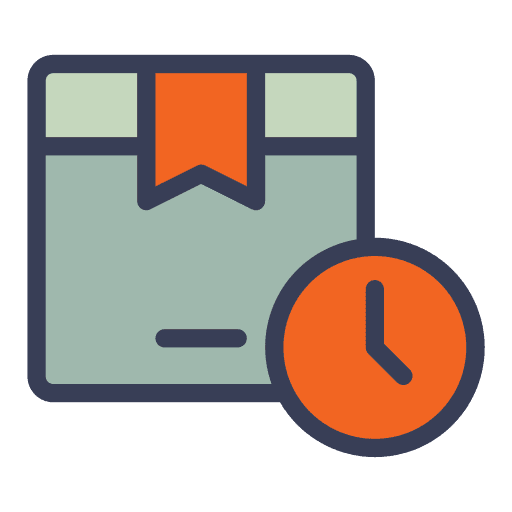 Package shipping and delivery clock logistics delivery icon
