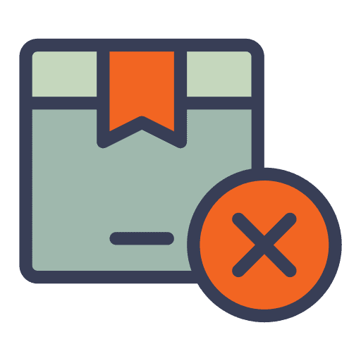 Box package cross reject icon