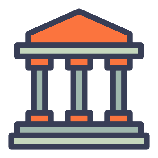 Bank temple culture buildings icon