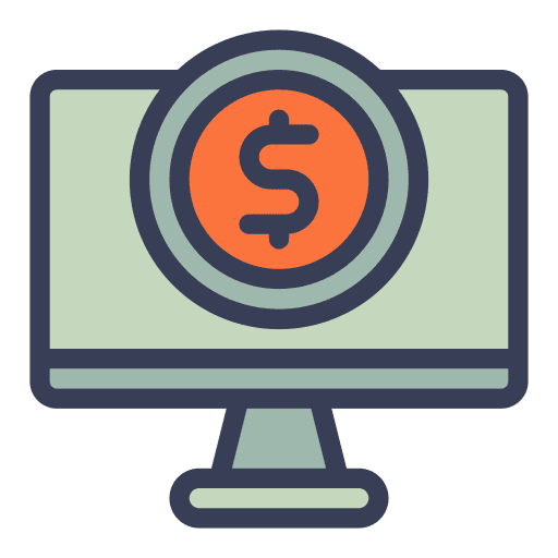 Money business and finance computer monitor icon