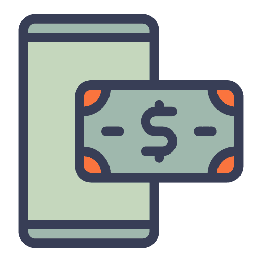 Money device business and finance money icon Money device business and finance money icon