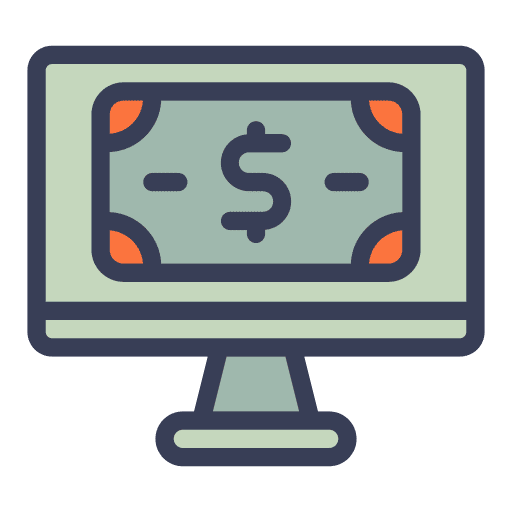 Money online payment monitor business and finance icon Money online payment monitor business and finance icon