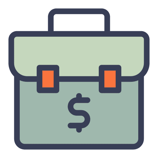 Suitcase bank dollar symbol business and finance icon Suitcase bank dollar symbol business and finance icon