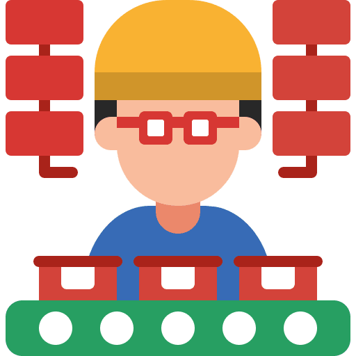 Production product factory assembly line icon Production product factory assembly line icon