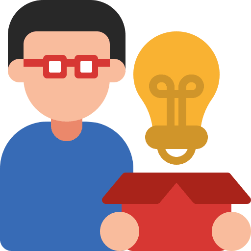 Innovation idea think outside the box project management icon Innovation idea think outside the box project management icon