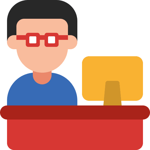 Manager desk professions and jobs reception icon Manager desk professions and jobs reception icon