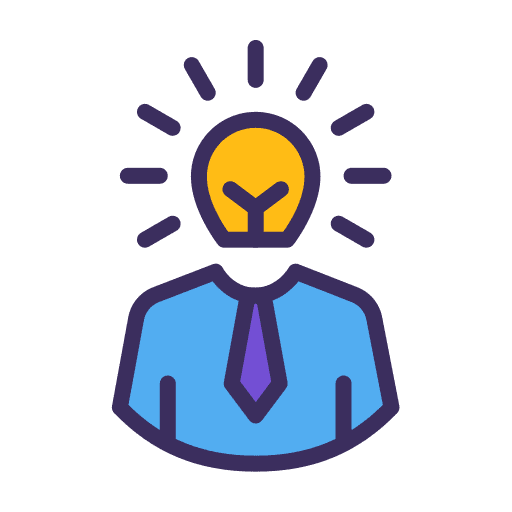 Business idea light bulb business and finance employee icon