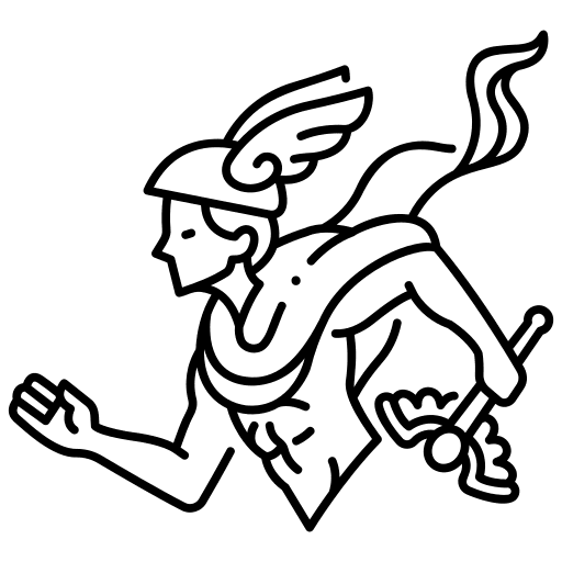 Hermes greek character mercury icon