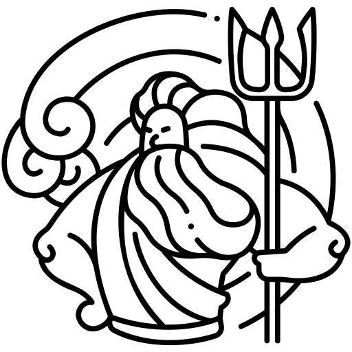 Poseidon sea poseidon trident icon