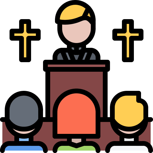 Preaching religion christian people icon